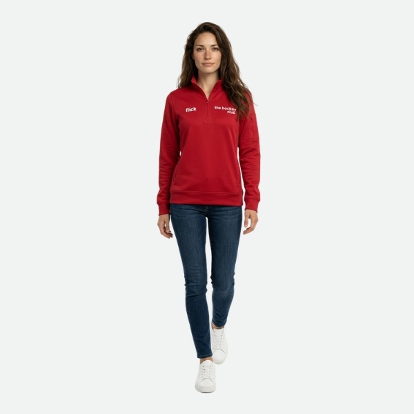 Sudadera Flick Hockey Performance Basic Half Zip Rojo