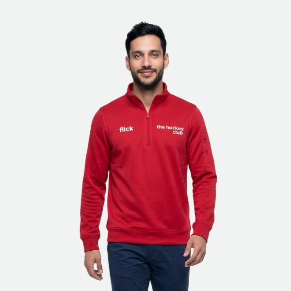 Sudadera Flick Hockey Performance Basic Half Zip Rojo