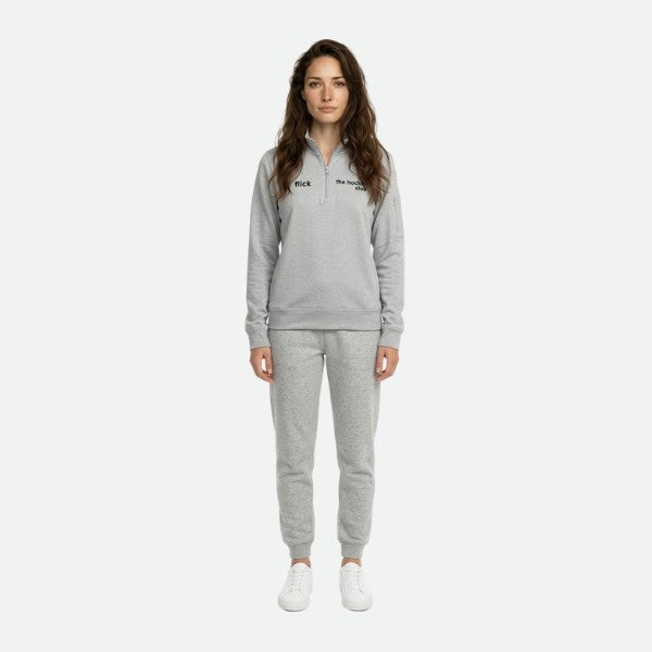 Sudadera Flick Hockey Performance Basic Half Zip Gris