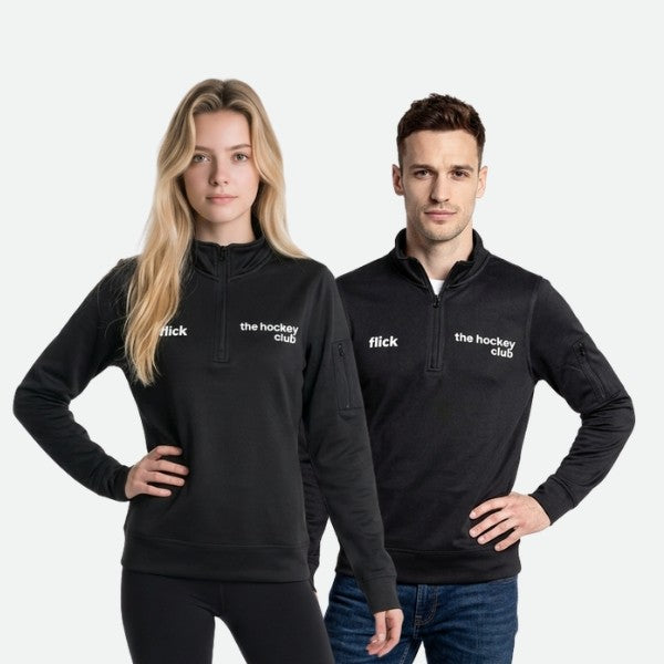 Sudadera Flick Hockey Performance Basic Half Zip Negro