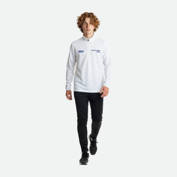 Sudadera Flick Hockey Performance Basic Half Zip Blanco