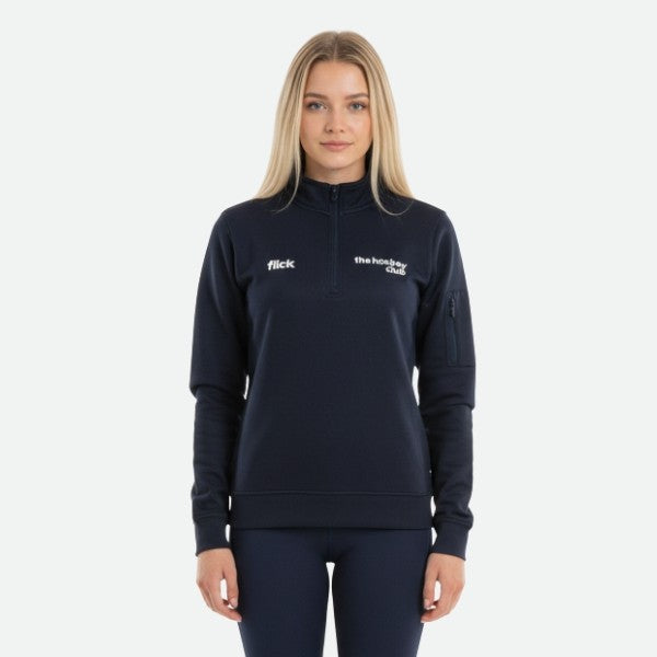 Sudadera Flick Hockey Performance Basic Half Zip Azul Marino