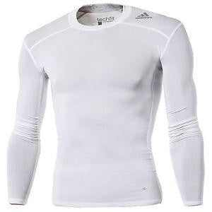 CAMISETA TECHFIT ADIDAS MANGA LARGA BLANCA