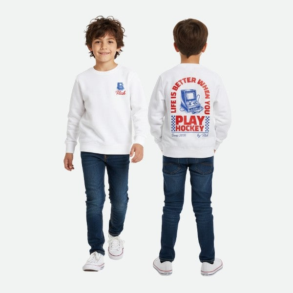 Sudadera Niño Flick Hockey Après Blanco