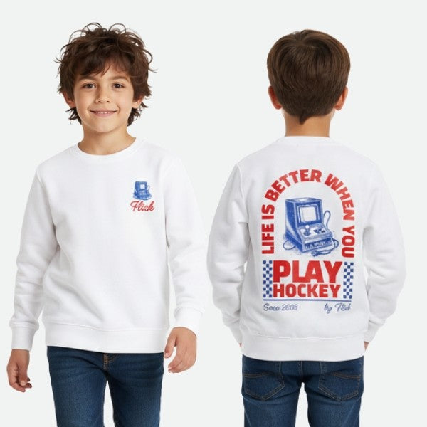 Sudadera Niño Flick Hockey Après Blanco