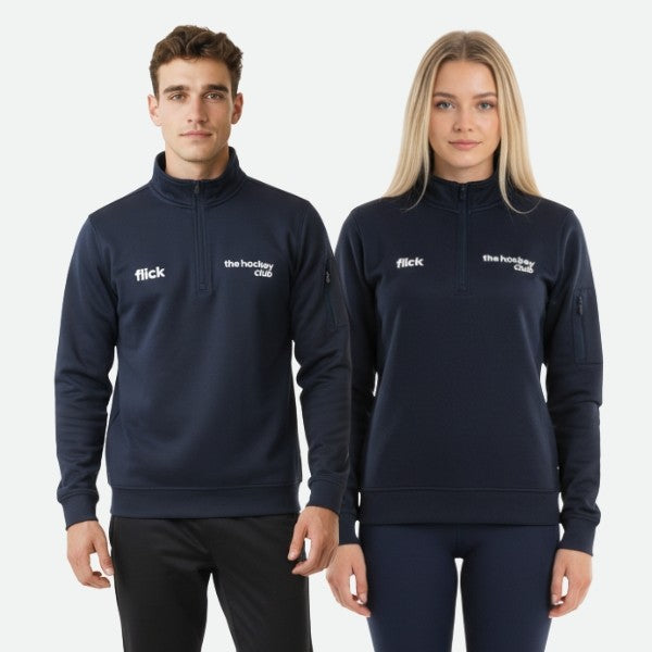 Sudadera Flick Hockey Performance Basic Half Zip Azul Marino