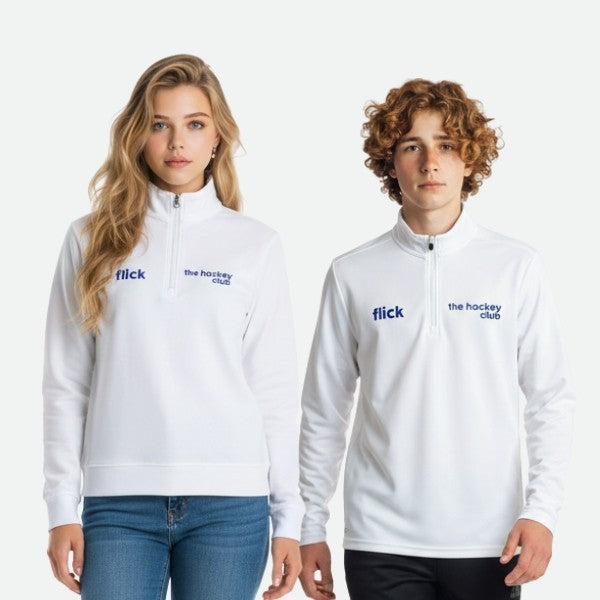 Sudadera Flick Hockey Performance Basic Half Zip Blanco