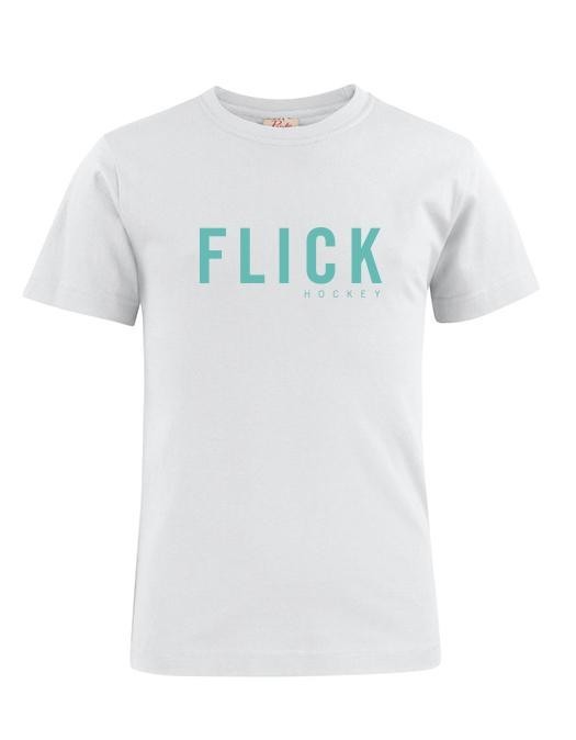 CAMISETA CASUAL JR CLASSIC FLICK BLANCA TURQUESA
